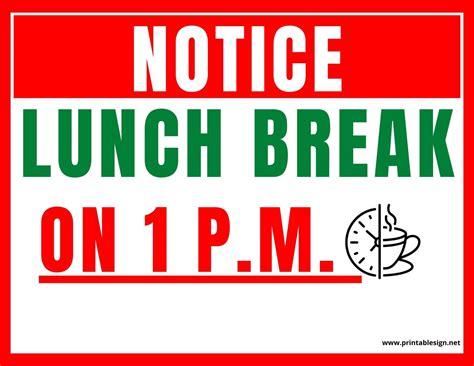 Printable Lunch Break Signage